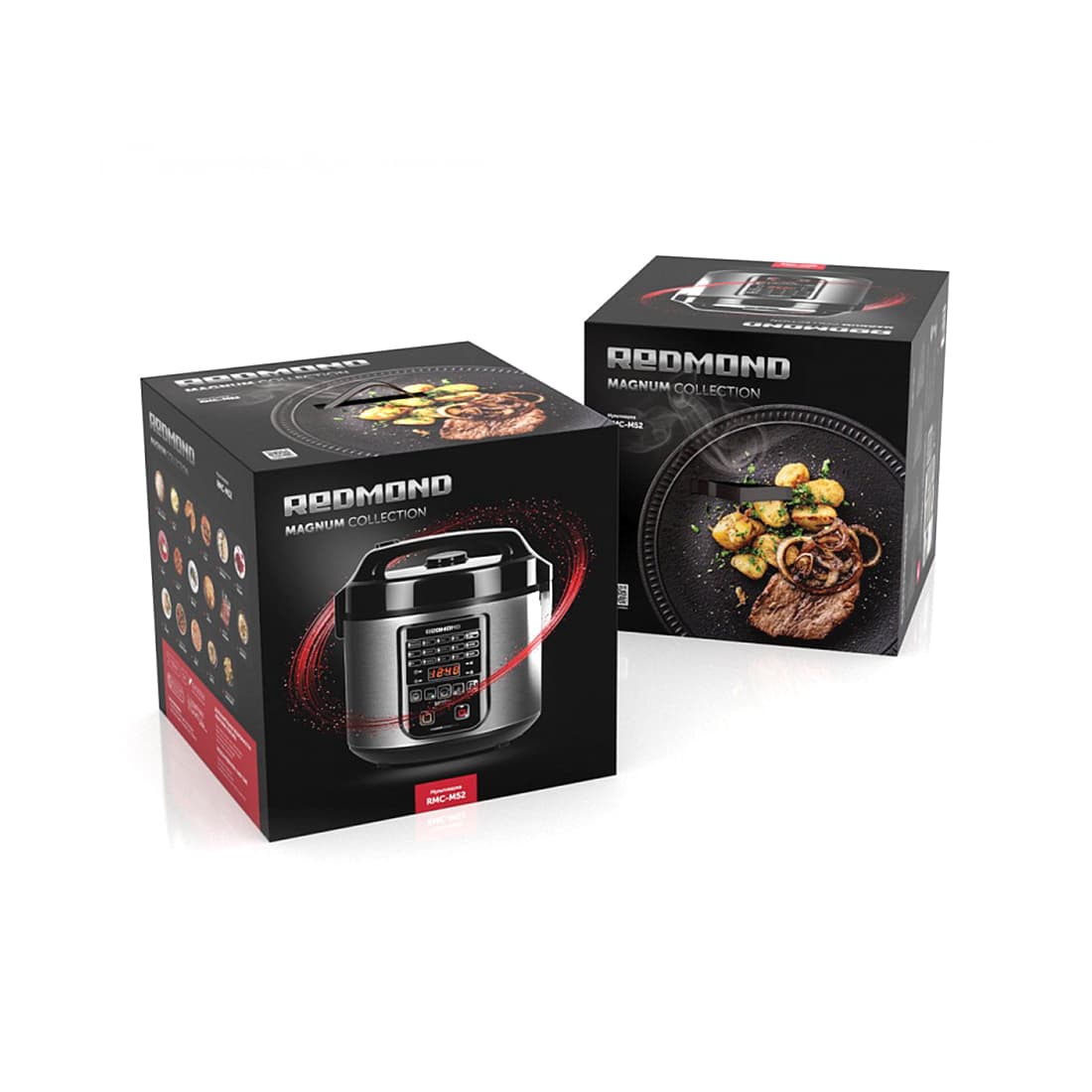 Мультиварка, Redmond, RMC-M52, 700 Вт, Автоматических программ 17, Покрытие чаши антипригарное DAIKIN® (Япония), Объем чаши 5 л, Дисплей LED, Сталь-Черный