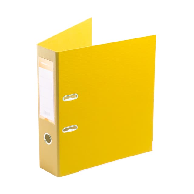 Папка-регистратор с арочным механизмом, Deluxe, Office 3-YW5 (3" YELLOW), А4, 70 мм, 1200 мкм. (2 мм.), PVC/PVC, Разборная, желтый