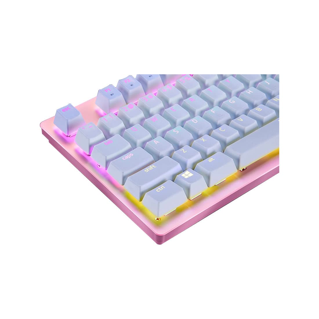Набор сменных клавиш для клавиатуры, Razer, PBT Keycap Upgrade Set - Mercury White, RC21-01490200-R3M1, Пластик, Подходит для всех переключателей с крестообразной осью (Cherry-style), Белый