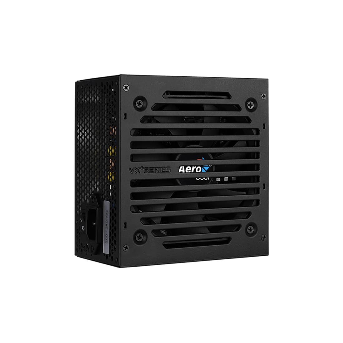 Блок питания, Aerocool, VX PLUS 500, 500W, ATX, None-PFC, 20+4pin, 4+4pin, 3*Sata, 3*Molex, 1*FDD, 1*PCI-E 6+2pin. Вентилятор 12см, Кабель питания, Чёрный