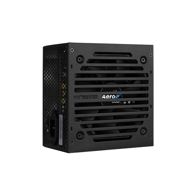 Блок питания, Aerocool, VX PLUS 500, 500W, ATX, None-PFC, 20+4pin, 4+4pin, 3*Sata, 3*Molex, 1*FDD, 1*PCI-E 6+2pin. Вентилятор 12см, Кабель питания, Чёрный