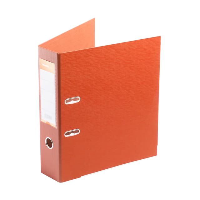 Папка-регистратор с арочным механизмом, Deluxe, Office 3-OE6 (3" ORANGE), А4, 70 мм, 1200 мкм. (2 мм.), PVC/PVC, Разборная, оранжевый