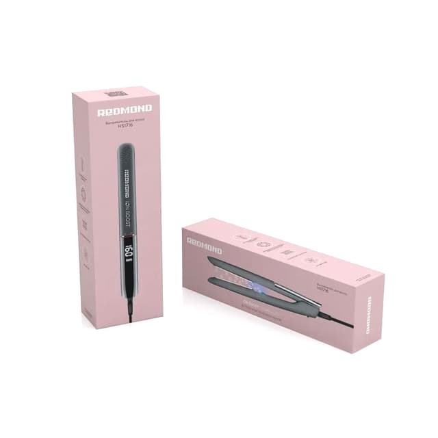 Выпрямитель для волос, Redmond, HS1716 Серый, Электромеханическое управление, Температура нагрева 140-230 °C, 10 температурных режимов, Плавающие пластины, Автоотключение через 60 минут, Мощность 55Вт, Дисплей, Ионизация, Серый