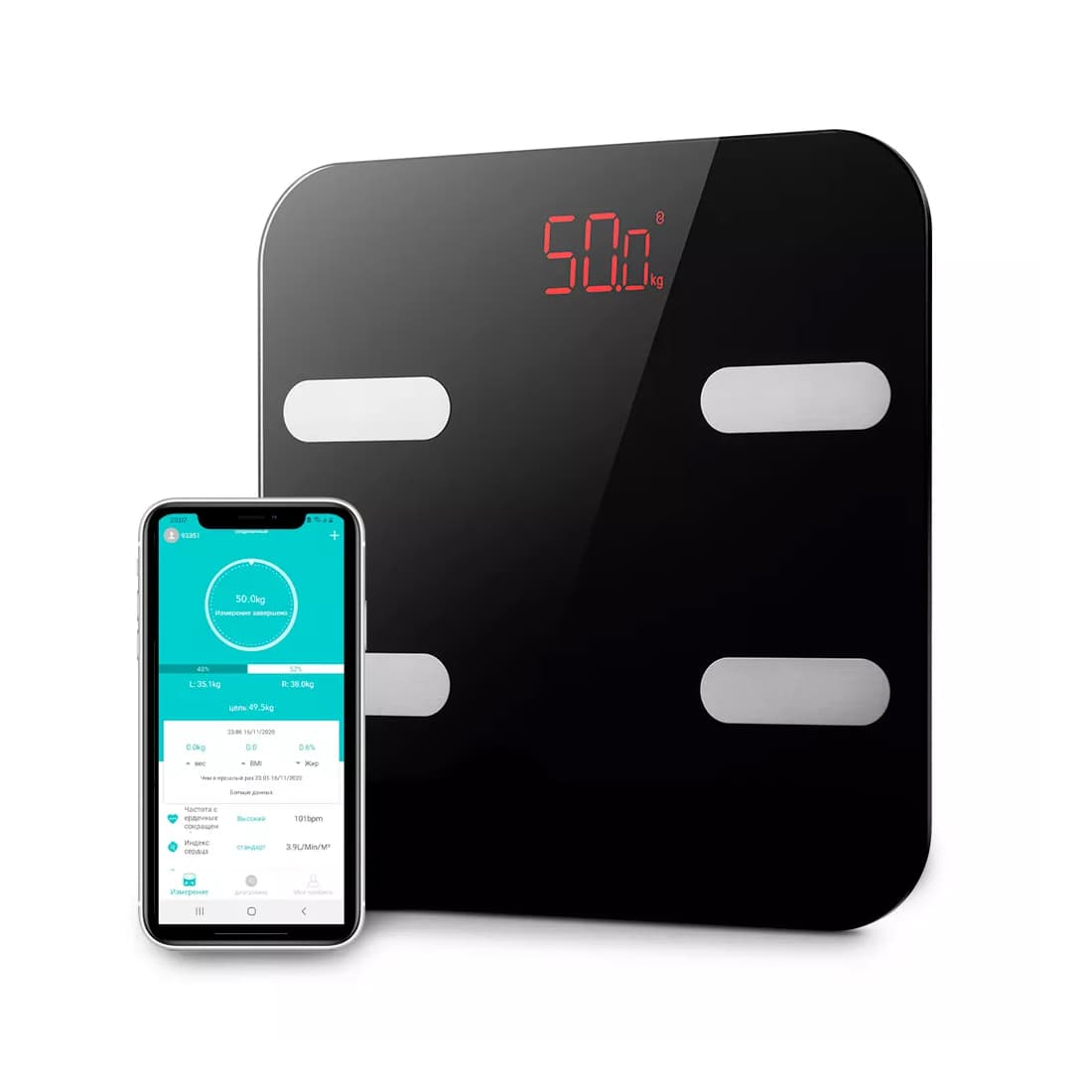 Весы, Kitfort, КТ-806, Материал платформы пластик, Максимальная нагрузка 180 кг , Тип элементов питания AAA, Управление со смартфона Bluetooth, Цвет черный