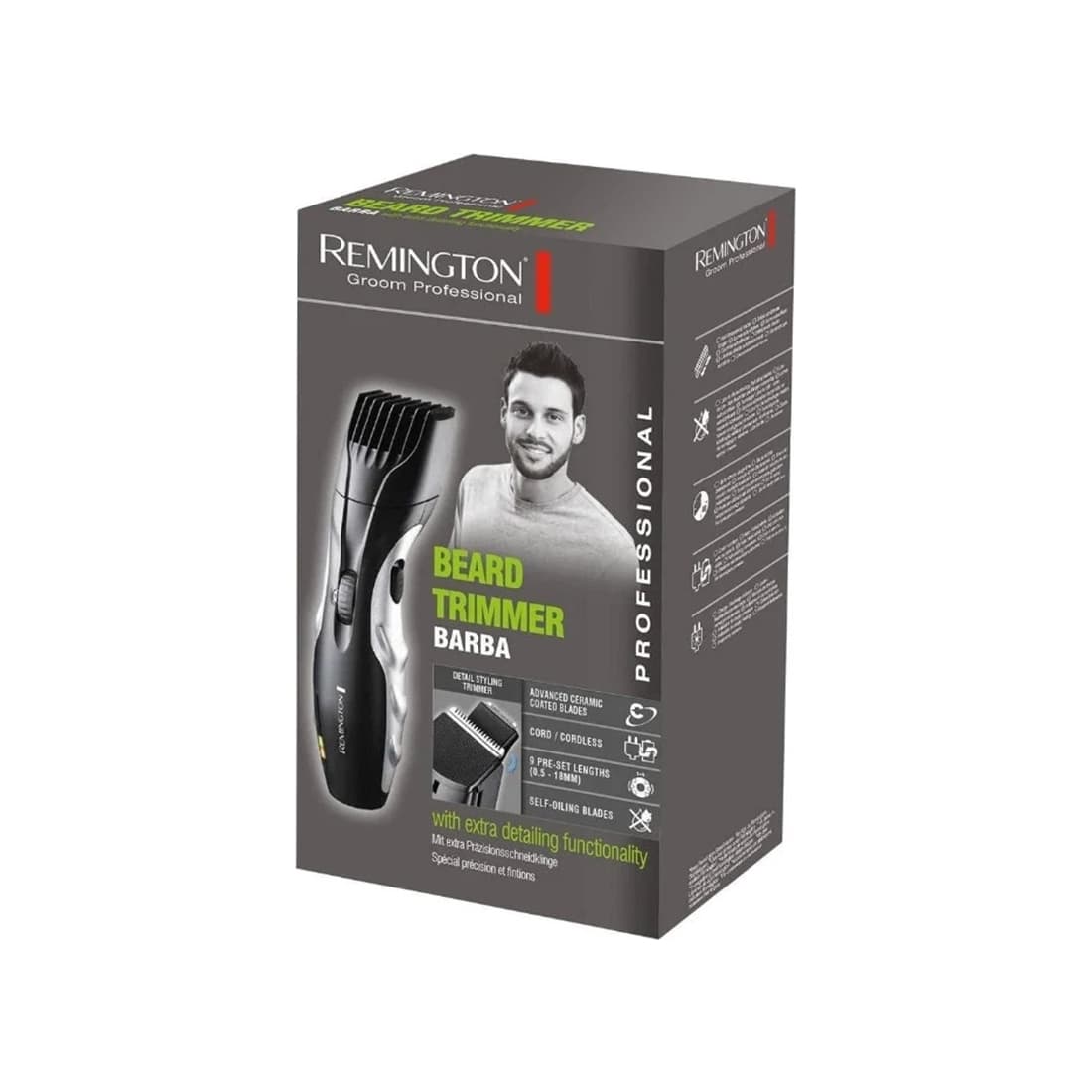 Триммер, Remington, MB320C, Материал лезвий керамика, Питание от аккумулятора и от сети, Черный-Серебристый