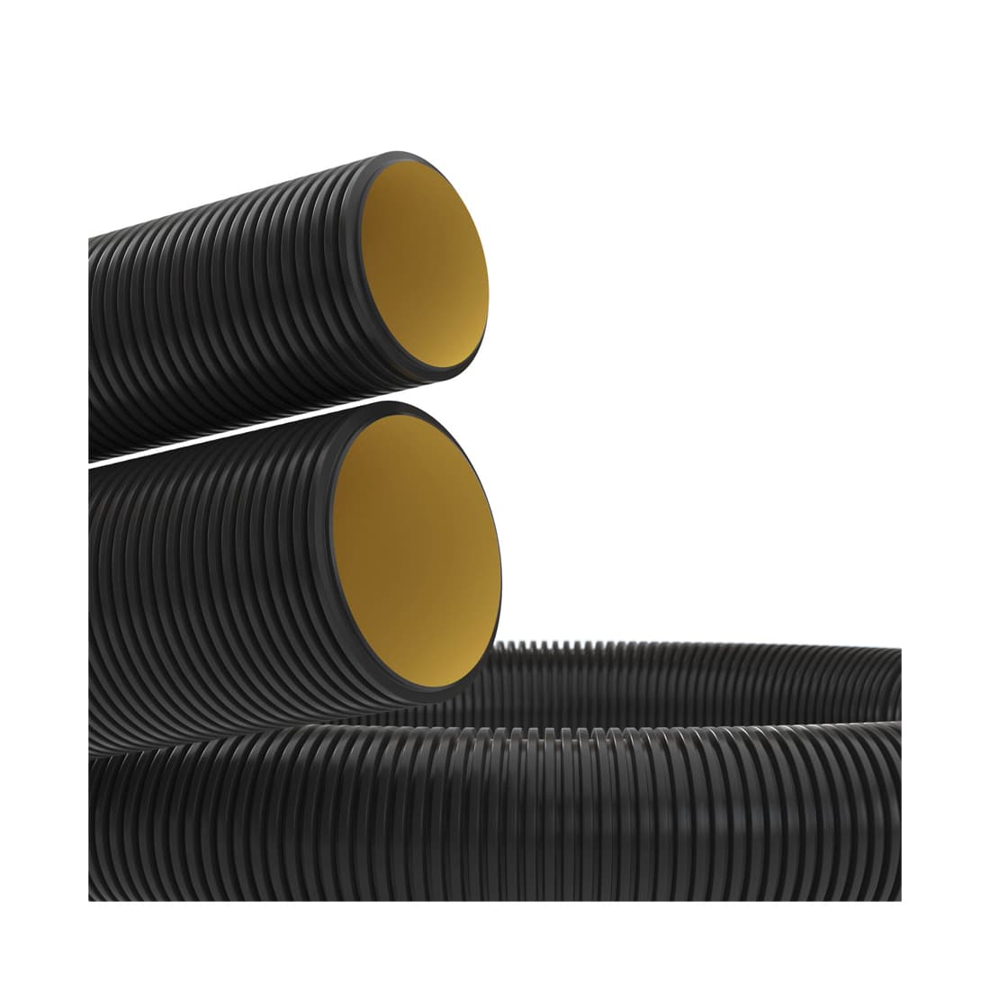 Труба ПНД гибкая двустенная для кабельной канализации, DKC, 121911A, д.110мм с протяжкой, SN8, 500Н, в бухте 50м, цвет черный