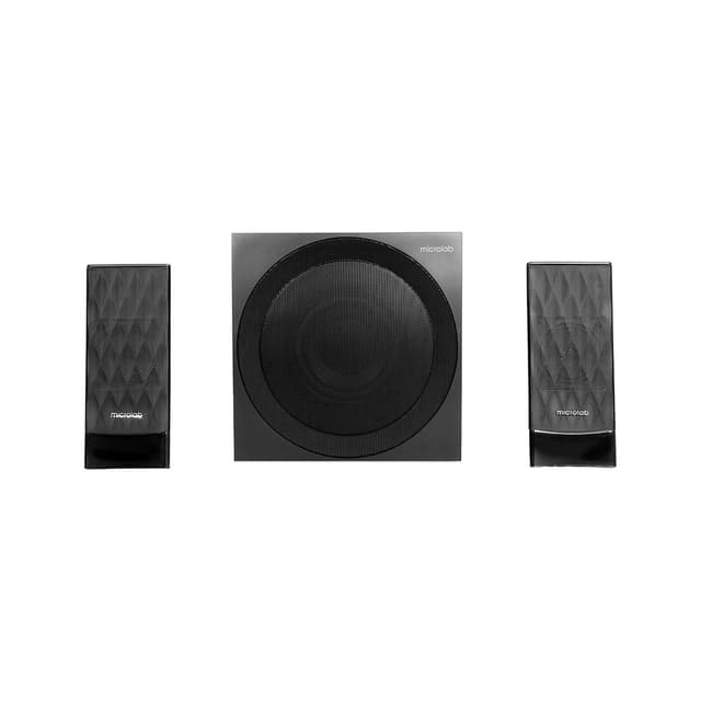 Акустическая система, Microlab, M300U, 2.1, 38Вт (12Вт*2+14Вт), Выход 2RCA, FM радио, SD, USB, Вход 3,5 MiniJack, Чёрный