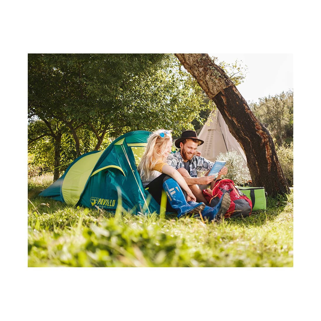 Палатка туристическая Pavillo Cool Quick 2 220 х 120 х 90 см, BESTWAY, 68097, Верх - винил PE180T с покрытием PU1500mm. Пол - винил PE 110 г/м, 2х-местная, Вес -1.42 кг., Зеленая, Сумка для переноски