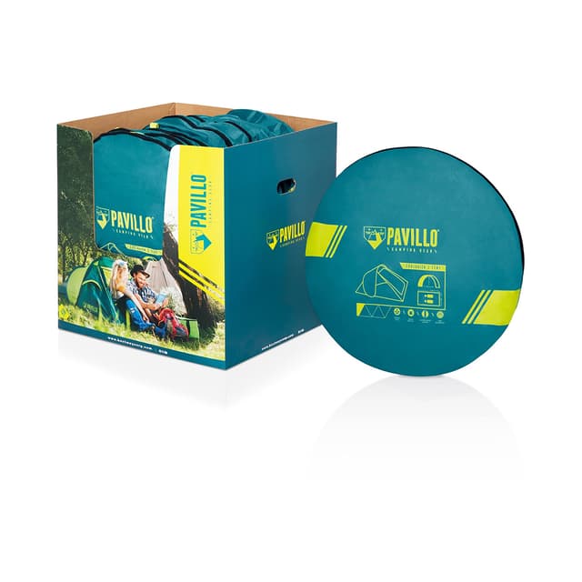 Палатка туристическая Pavillo Cool Quick 2 220 х 120 х 90 см, BESTWAY, 68097, Верх - винил PE180T с покрытием PU1500mm. Пол - винил PE 110 г/м, 2х-местная, Вес -1.42 кг., Зеленая, Сумка для переноски