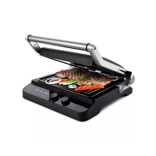 Гриль, Kitfort, КТ-1636, Мощность 1800 Вт, Макс. температура нагрева 230°C, Регулировка t, Размер панелей 27 х 24 см, Индикация нагрева, Индикация включения, Съёмные панели, Стальной