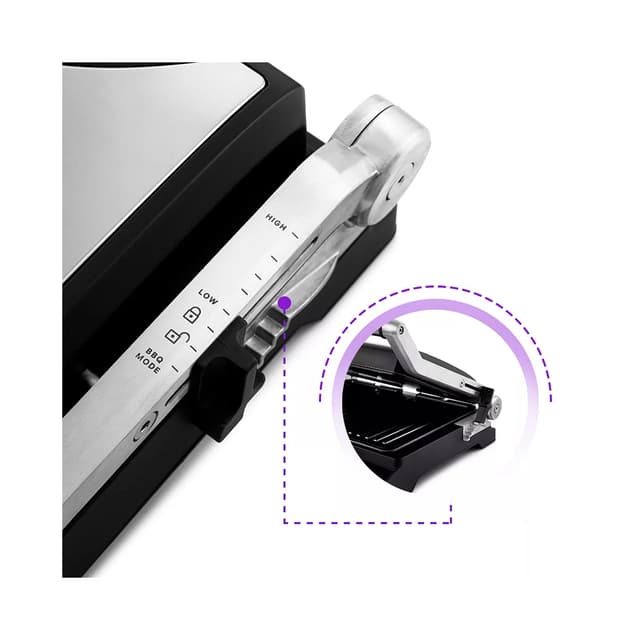 Гриль, Kitfort, КТ-1636, Мощность 1800 Вт, Макс. температура нагрева 230°C, Регулировка t, Размер панелей 27 х 24 см, Индикация нагрева, Индикация включения, Съёмные панели, Стальной