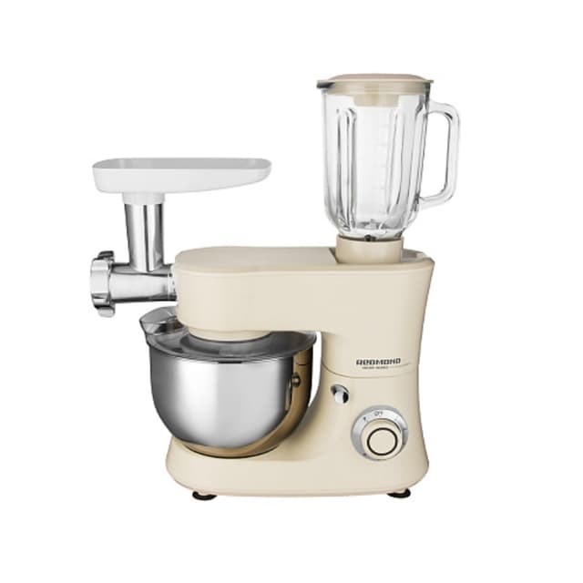 Кухонная машина, Redmond, RKM-4040, Бежевый,Максимальная мощность 1200 Вт, Количество скоростей работы 6,Напряжение 220-240 В, 50 Гц, Материал корпуса пластик