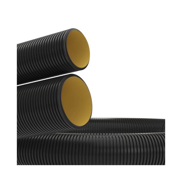 Труба ПНД гибкая двустенная для кабельной канализации, DKC, 121911A100, д.110мм с протяжкой, SN8, 500Н, в бухте 100м, цвет черный