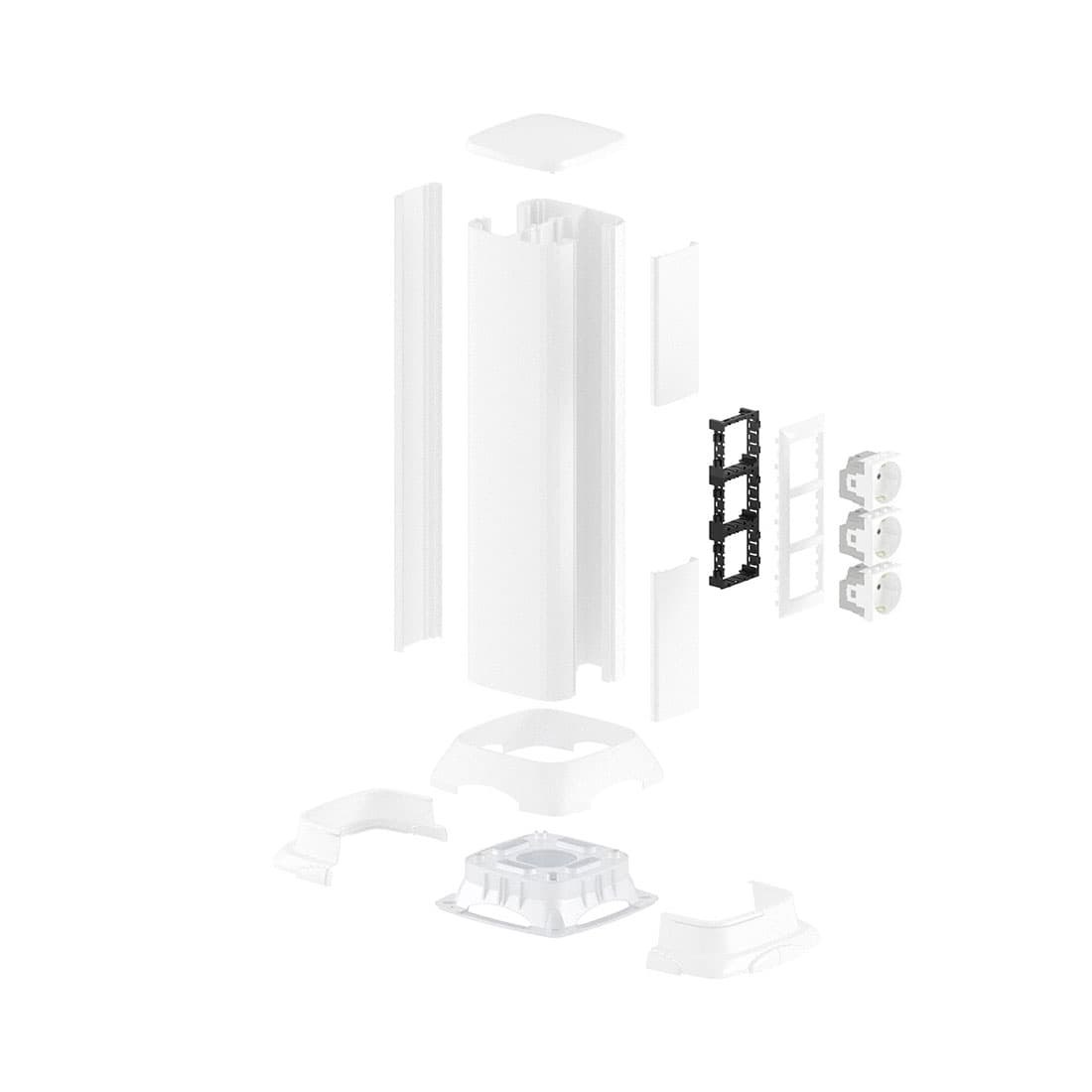 Алюминиевая колонна, DKC, 19552, 0.5м белый