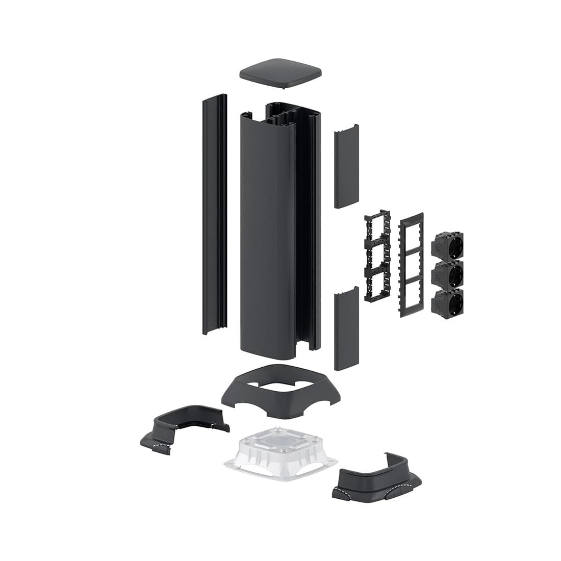 Алюминиевая колонна, DKC, 19553, 0.5м черный