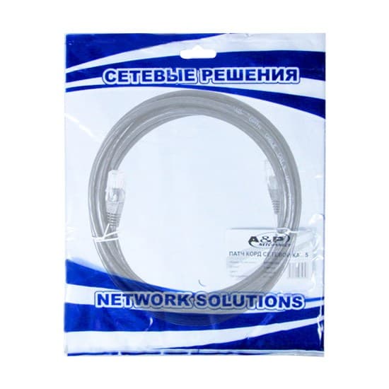 Патч Корд, A&P, APP001BK1, Cat.5, UTP, RJ-45, 1 м, Чёрный, Пол. пакет