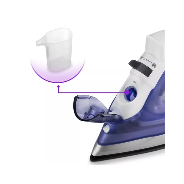 Утюг, Kitfort, КТ-2603, Постоянная подача пара 30 г/мин, Объем резервуара для воды 150 мл, Вертикальное отпаривание, Алюминиевая подошва, Мощность 1300 Вт, Длина шнура 1.9 м, Белый/Сиреневый