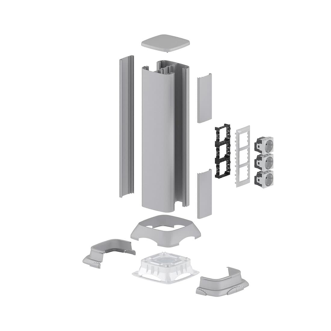 Алюминиевая колонна, DKC, 19554, 0.5м темно-серебристый металлик