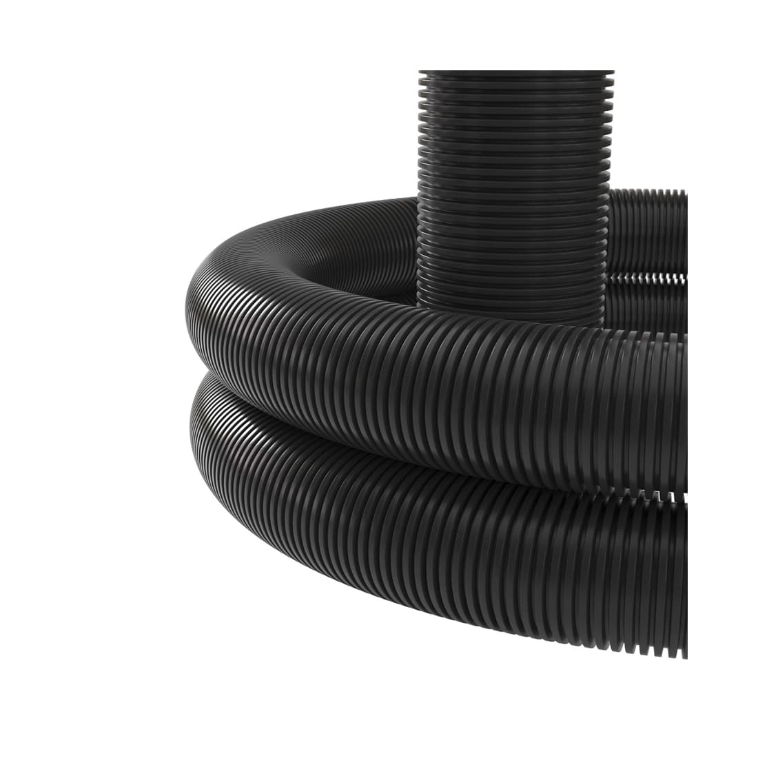 Труба ПНД гибкая двустенная, DKC, 151940100, для открытой прокладки, д.40мм, SN23, 450Н, УФ, с протяжкой, в бухте 100м, цвет черный