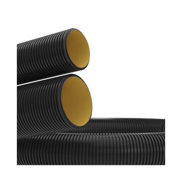 Труба ПНД гибкая двустенная, DKC, 151940100, для открытой прокладки, д.40мм, SN23, 450Н, УФ, с протяжкой, в бухте 100м, цвет черный