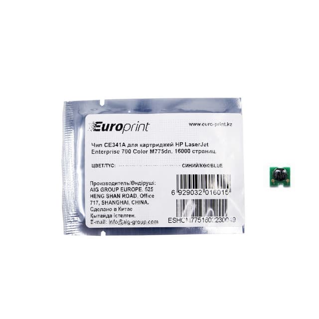 Чип, Europrint, CE341A, Для картриджей HP LaserJet Enterprise 700 Color M775dn, 16000 страниц.