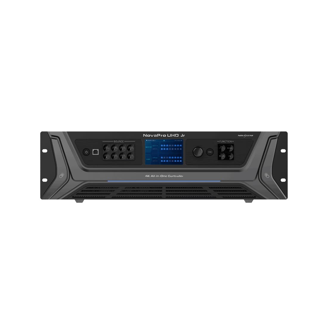 Контроллер, NovaStar, NovaPro UHDJr, dvi x4 IN, 12g-sdi IN, dp 1.2 IN, dp1.2 x1 IN, hdmi 2.0 x1, ethernet x16, opt 1-4 x4, hdmi 2.0 loop x1, 12g-sdi loop x1,