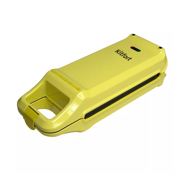 Вафельница, Kitfort, КТ-1611, Форма бельгийских вафель, Нагрев двух панелей, Cветовой индикатор включения и готовности к работе, Отсек для хранения шнура, Длина шнура 0,7м, Мощность 640 Вт, Желтый