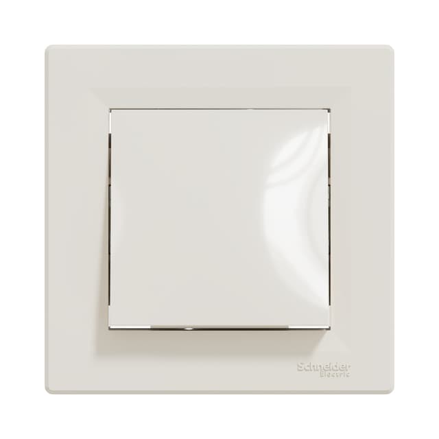 Переключатель одноклавишный, SE, EPH0400123, Asfora в сборе кремовый