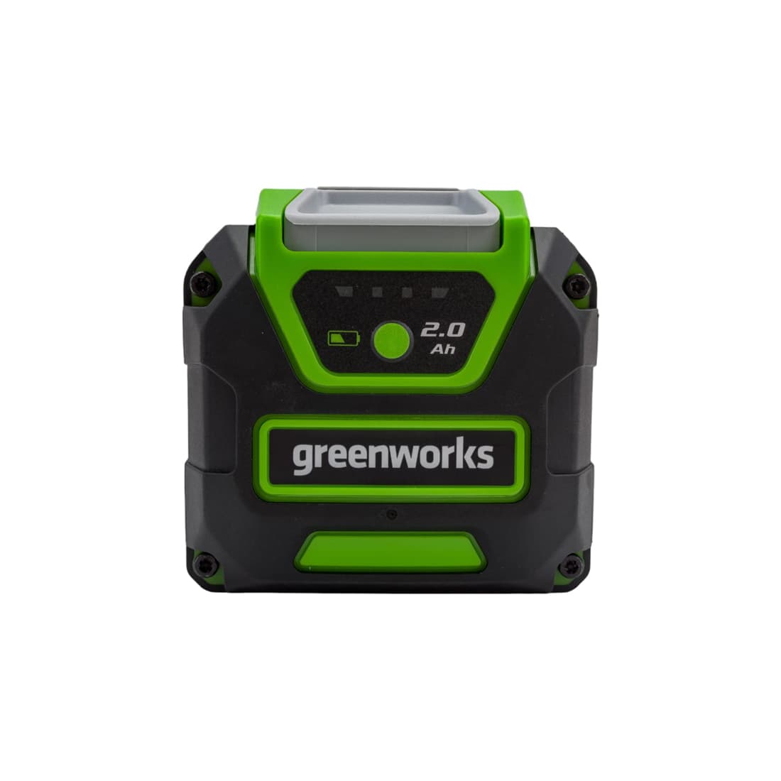 Аккумулятор с USB-разъемом, Greenworks, G40USB2(2939407RU), 40V, 2.0 Ач., Напряжение 100% заряда 40 В , Ёмкость аккумуляторной батареи 2.0 Ач , Энергоемкость 72 Вт*ч, Номинальная мощность 1260 Вт, USB-A 5V – 1 A, Масса без упаковки 0,82 кг, Время заряда , - от ЗУ ток 2.0 А 60 мин , - от ЗУ ток 5.0 А 24 мин., Черный/зелёный