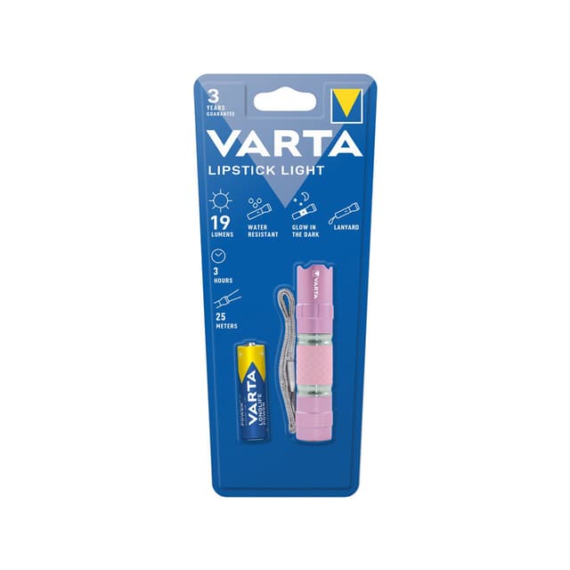 Светодиодный фонарь, VARTA, LED Lipstick Light, Pink, 0,5Вт, Источник питания: 1 батарейка типа АAA в комплекте, Пластик, Розовый