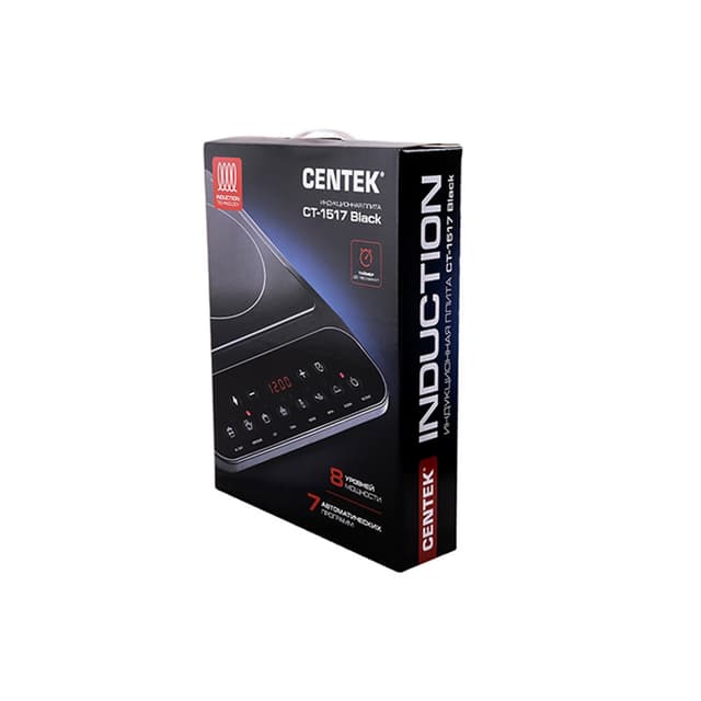 Индукционная плита, Centek, CT-1517, 2000Вт, 8 настр. мощности, 7 программ, Таймер, LED-дисплей, Черный
