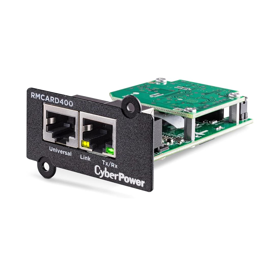 SNMP-карта, CyberPower, RMCARD400, Внутренняя установка ,Разъём: RJ45 , RJ45, Протоколы: IPv4/v6, SNMPv1/v3, HTTP/HTTPs, TCP/IP, UDP, DHCP, NTP, DNS, SMTP, SSH, SSL, TLS, Telnet, FTP и Syslog, Аутентификация: RADIUS, LDAP, LDAPS, Windows AD