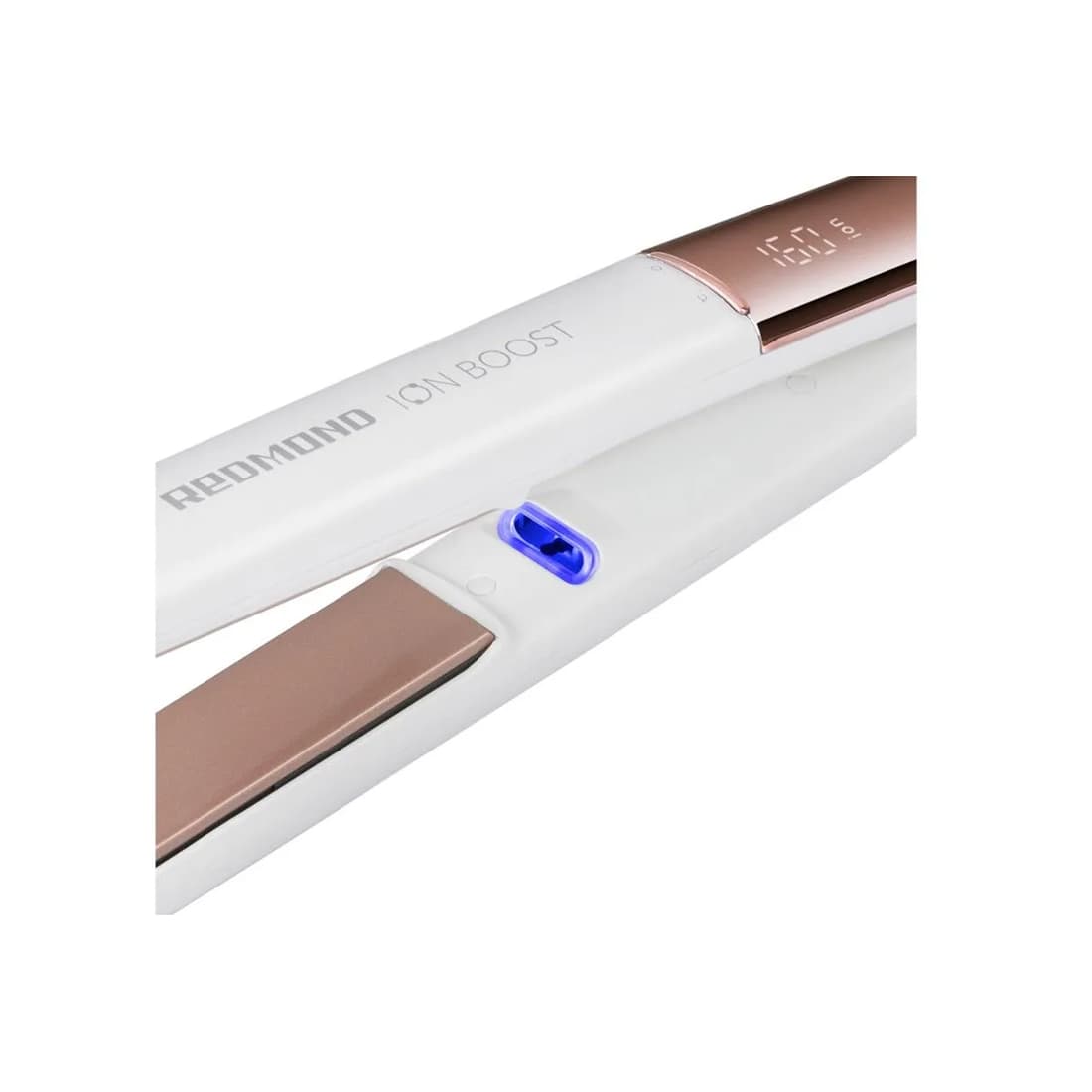 Выпрямитель для волос, Redmond, HS1716, 10 температурных режимов, Температура нагрева 140-230 °C, Керамико-турмалиновое покрытие, Плавающие пластины, Led-дисплей, Генератор ионов, Автоотключение, Длинна шнура 1.8м, Мощность 55 Вт, Белый