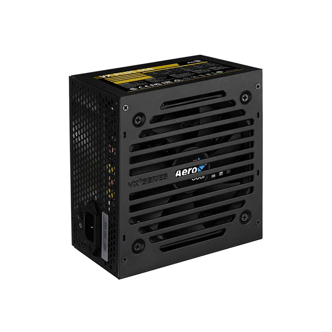 Блок питания, Aerocool, VX PLUS Stealth 550, 550W, ATX, None-PFC, 20+4pin, 4+4pin, 3*Sata, 3*Molex, 1*FDD, 1*PCI-E 6+2pin, Вентилятор 12см, Кабель питания, Чёрный