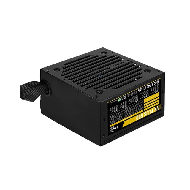 Блок питания, Aerocool, VX PLUS Stealth 550, 550W, ATX, None-PFC, 20+4pin, 4+4pin, 3*Sata, 3*Molex, 1*FDD, 1*PCI-E 6+2pin, Вентилятор 12см, Кабель питания, Чёрный