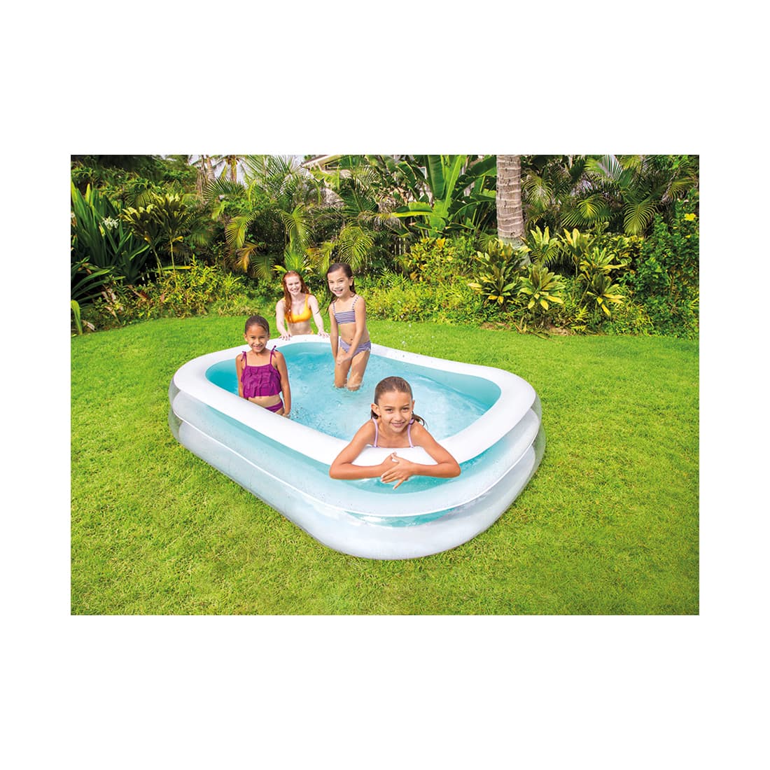 Семейный надувной бассейн Swim Center Family 262 х 175 х 56 см, INTEX, 56483NP, Винил, 770л., 6+, Бело-голубой, Цветная коробка