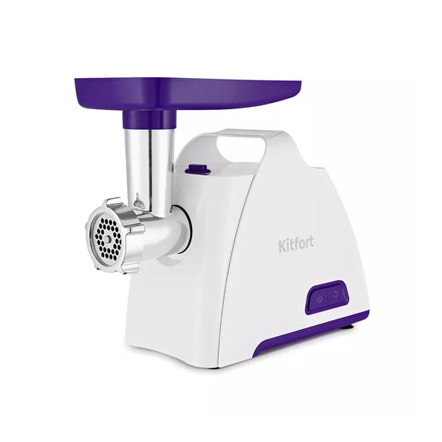 Мясорубка, Kitfort, КТ-2112-1, Мощность1300 Вт, Производительность1,2 кг/мин, Насадки 4, Цвет Бело-синяя