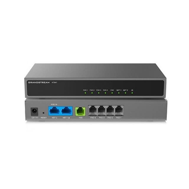 Аналоговый FXO-шлюз, Grandstream, HT841, FXO VoIP Gateway, 4x FXO, 2x GbE, DC Input: 12V/1A, БП нет в комплекте