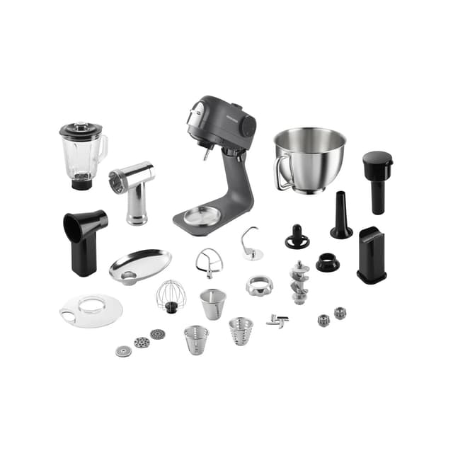 Кухонная машина, Redmond, FM615, 7 скоростей, Объем чаши 5л, 12 насадок, Сенсорное управление, Таймер, Мощность 1800 Вт, Длина шнура 1м, Черный