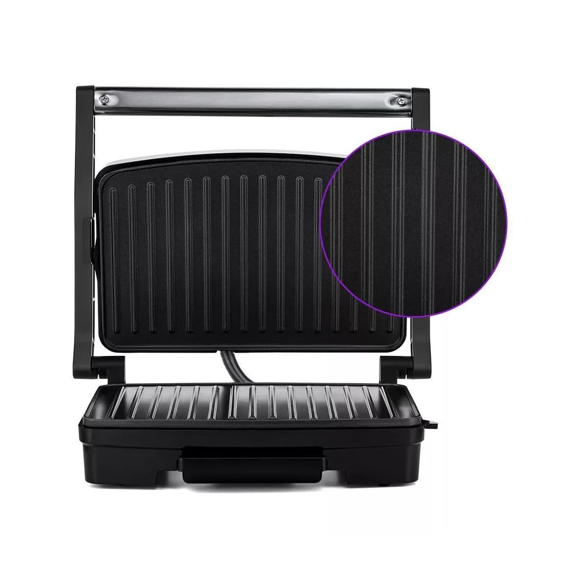 Бутербродница, Kitfort, КТ-3612, Мощность 750 Вт, Антипригарное покрытие, Индикация работы, Фиксатор крышки, Цвет черный