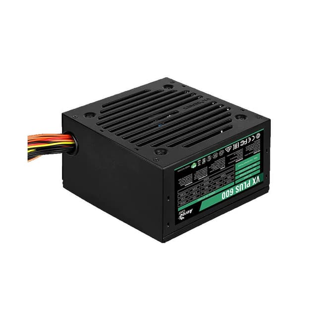 Блок питания, Aerocool, VX PLUS Stealth 600, 600W, ATX, None-PFC, 20+4pin, 4+4pin, 4*Sata, 3*Molex, 1*FDD, 2*PCI-E 6+2pin, Вентилятор 12см, Кабель питания, Чёрный