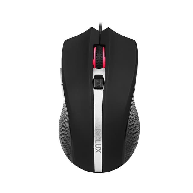 Компьютерная мышь, Delux, DLM-516OUB, 5D, Вертикальная, Оптическая, 800-1200-1600-2400dpi, USB, Длина кабеля 1,6 метра, Серебристо-Чёрный