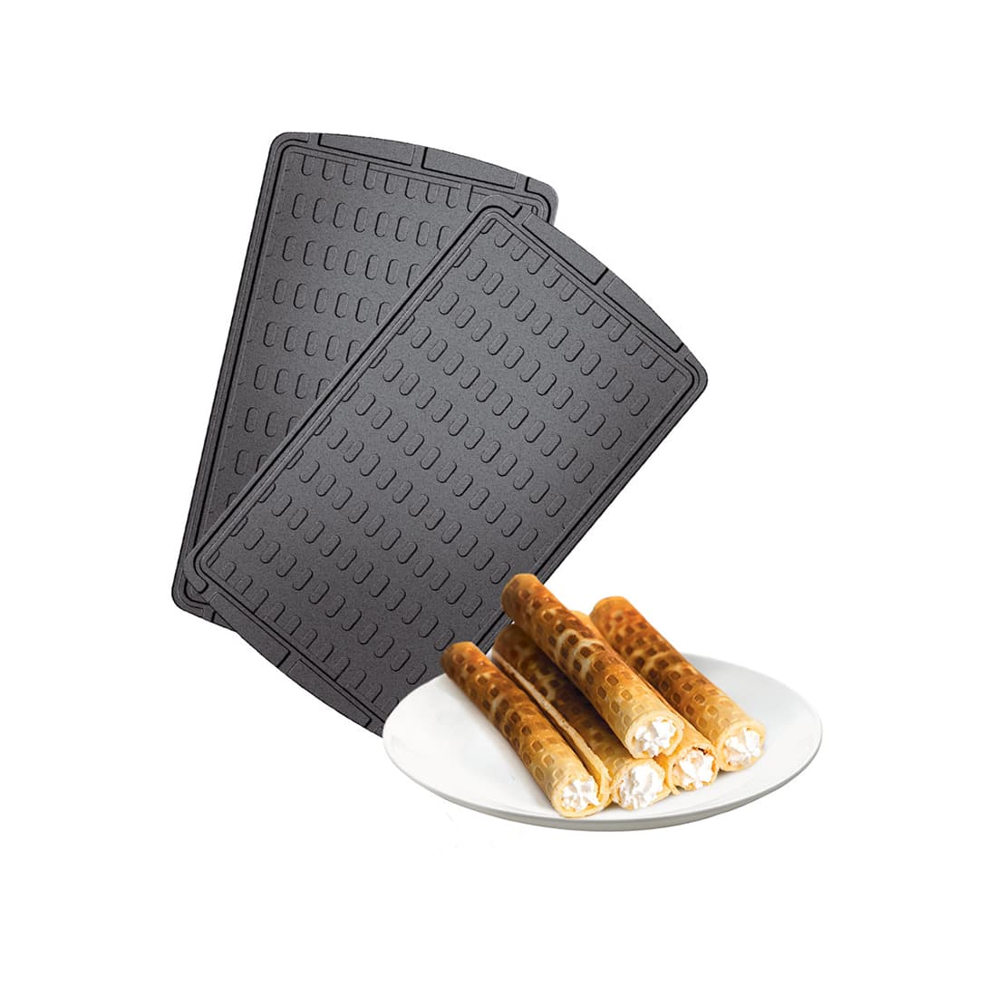 Панель для мультипекаря, Redmond, RAMB-19, Тонкие вафли, Антипригарное покрытие, Габаритные размеры 134  236 мм, Черный