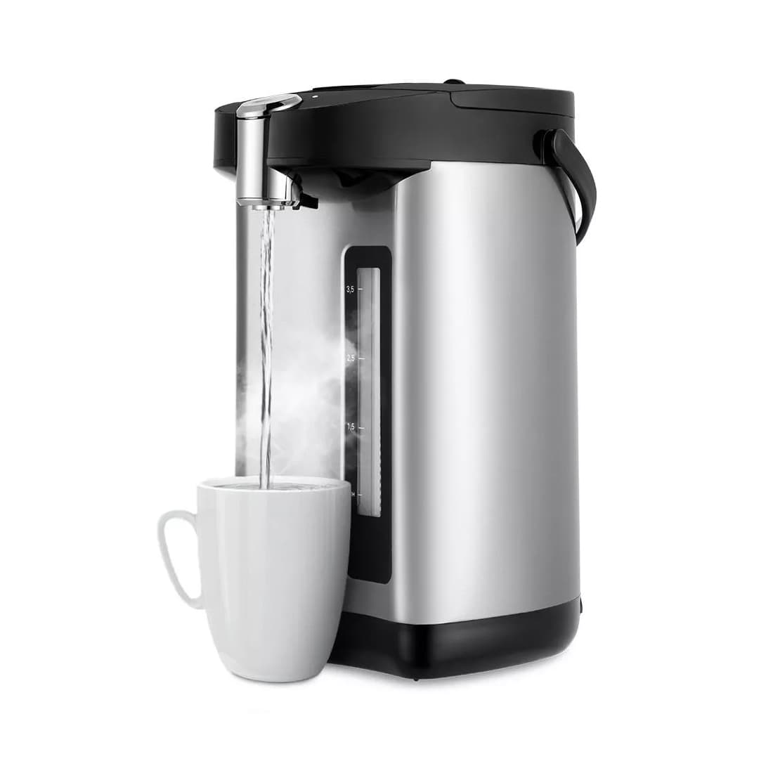 Термопот, Kitfort, КТ-2514, Объем 4.3 л. Мощность 900 Вт. Подача воды ручной насос, электронасос.Тип нагревательного элемента закрытый. Цвет серебристый