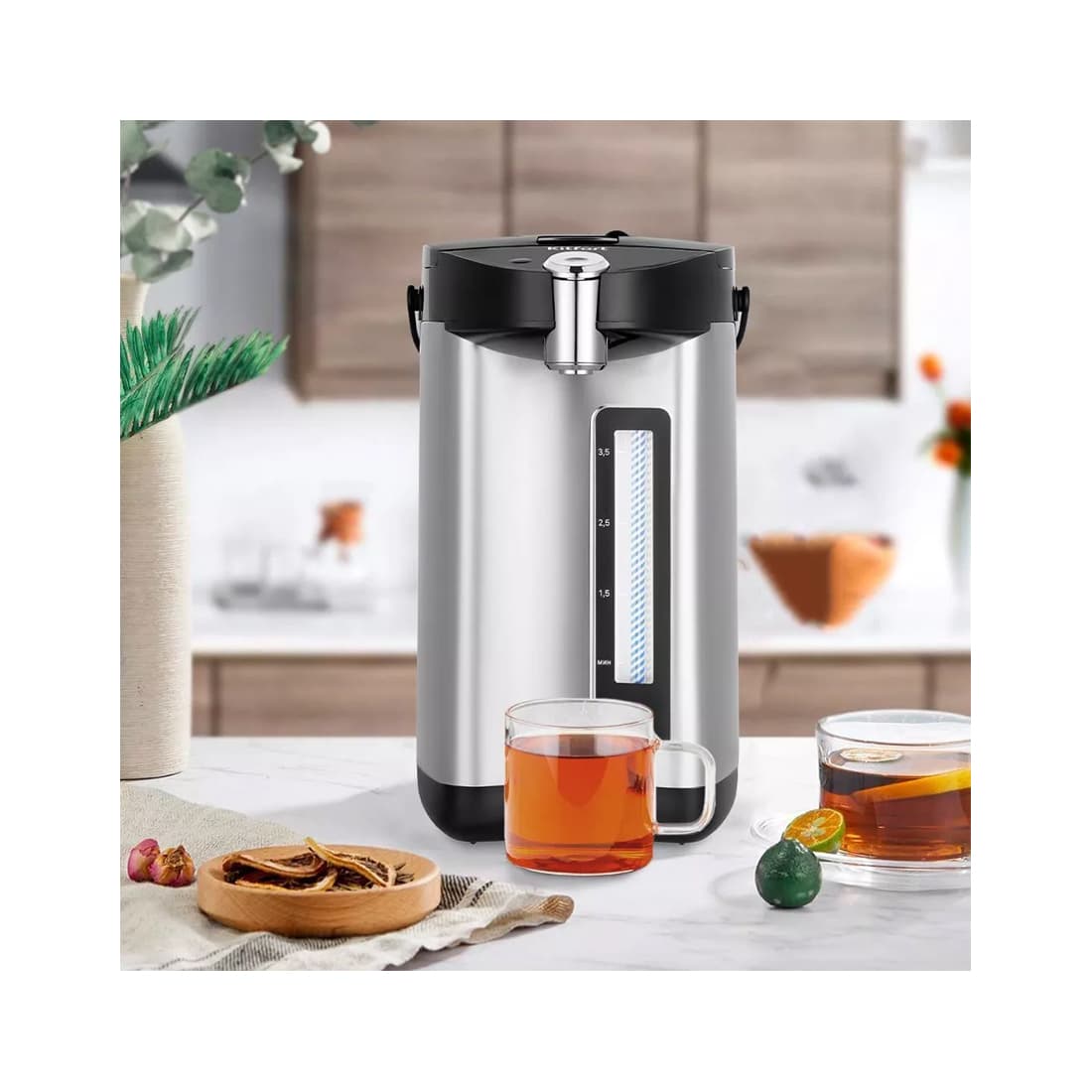 Термопот, Kitfort, КТ-2514, Объем 4.3 л. Мощность 900 Вт. Подача воды ручной насос, электронасос.Тип нагревательного элемента закрытый. Цвет серебристый