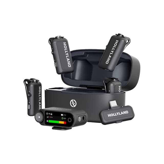 Петличный микрофон, Hollyland, Lark MAX 2 Combo, Звук студийного качества с технологией MaxTimbre, Встроенная память объемом 8 ГБ для 14-часовой резервной записи, Профессиональное шумоподавление окружающей среды (ENC), Длительность работы 22 часа, Дальность прямой видимости 250 м, Магнитное крепление, Черный