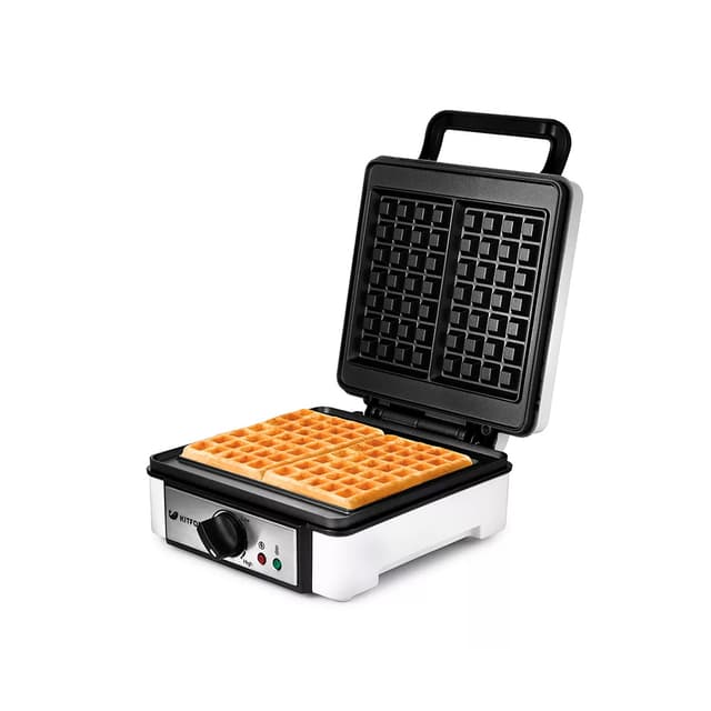 Вафельница для бельгийских вафель, Kitfort, КТ-1646, Мощность 1200 Вт, Металл, Пластик, Антипригарное покрытие, Тип управления механический, Белый