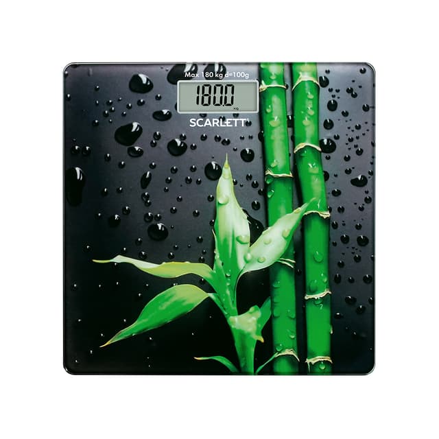 Весы, Scarlett, SC-BS33E051, Электронные, Материал корпуса стекло, Максимальный вес 180 кг, Автоматическое включение/выключение, Тип батарейки CR2032, Черный