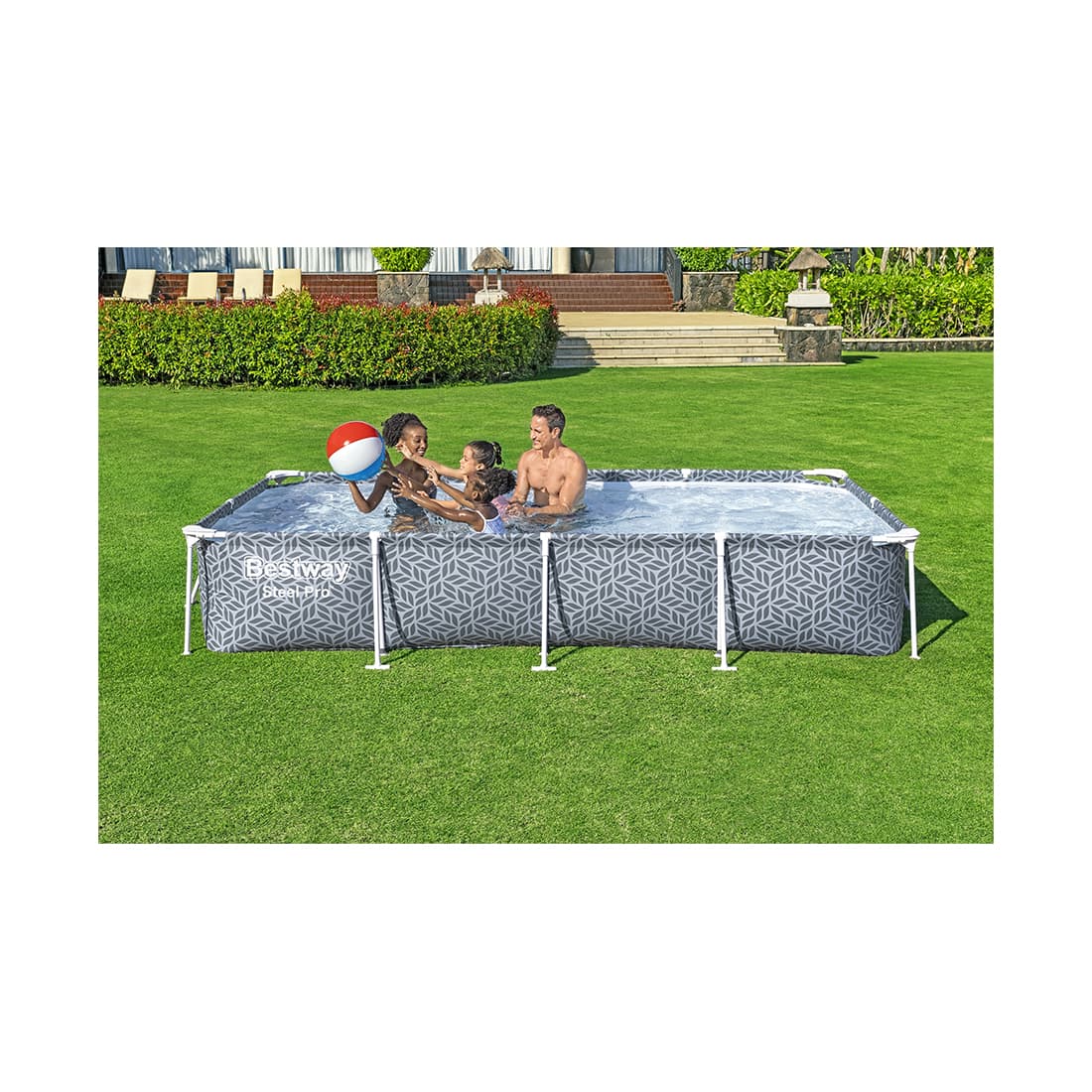 Каркасный бассейн Steel Pro 366 х 201 х 66 см, BESTWAY, 561FT, Винил, 4000 л., Стальной каркас, Серый принт, Цветная коробка