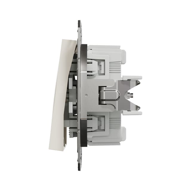 Переключатель двухклавишный, SE, EPH0670123, Asfora механизм быстрозажим. клеммы кремовый